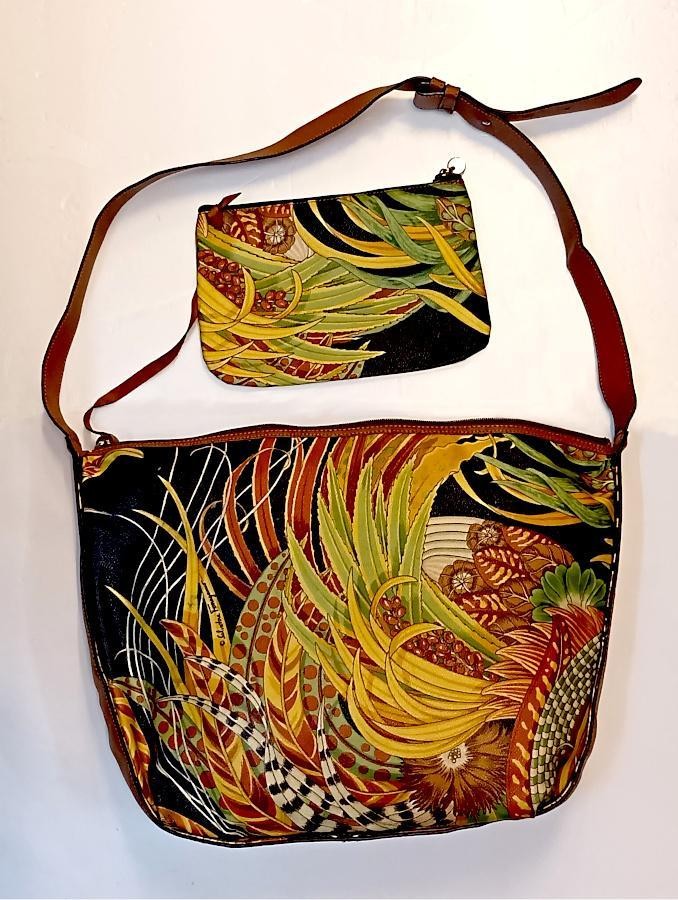 Salvatore Ferragamo Shoulder Bag Purse Leather PVC Multicolor Authentic