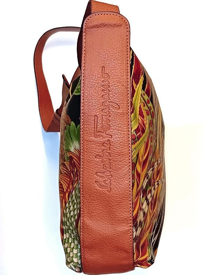 Salvatore Ferragamo Shoulder Bag Purse Leather PVC Multicolor Authentic