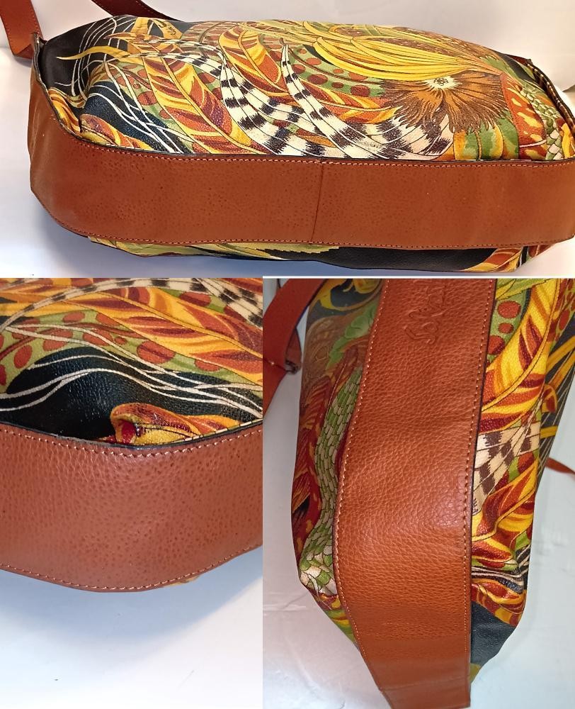 Salvatore Ferragamo Shoulder Bag Purse Leather PVC Multicolor Authentic