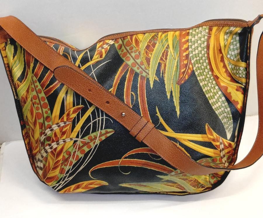 Salvatore Ferragamo Shoulder Bag Purse Leather PVC Multicolor Authentic