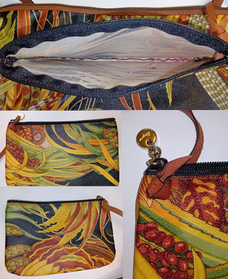 Salvatore Ferragamo Shoulder Bag Purse Leather PVC Multicolor Authentic