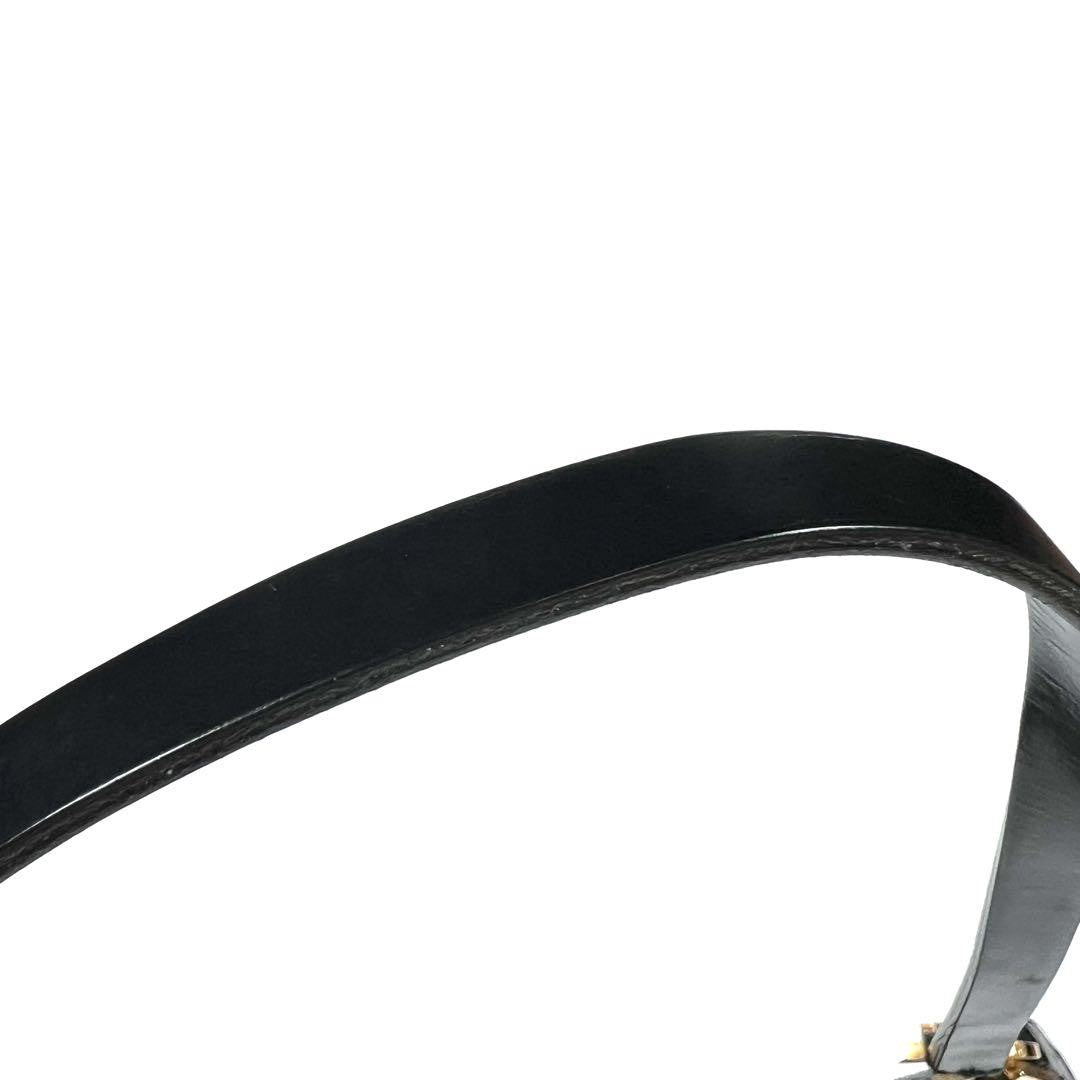 Salvatore Ferragamo Accessory Pouch Shoulder Bag Purse Gancini PVC Leather Black