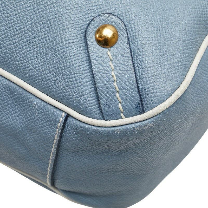Salvatore Ferragamo Hand Bag Tote Purse Leather Light Blue Authentic