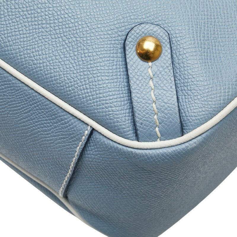 Salvatore Ferragamo Hand Bag Tote Purse Leather Light Blue Authentic