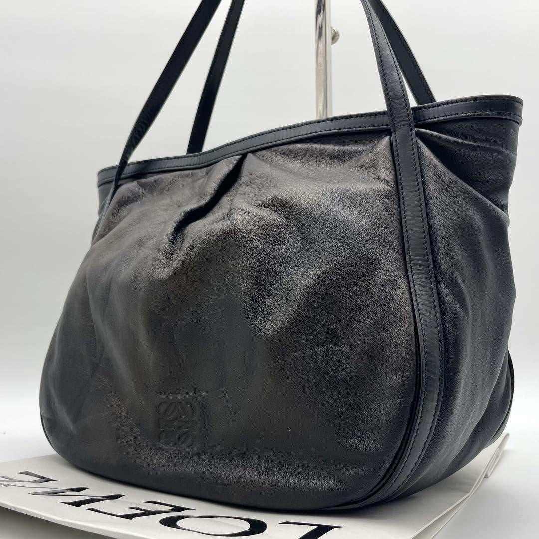 LOEWE Hand Bag Tote Purse Anagram Leather Authentic