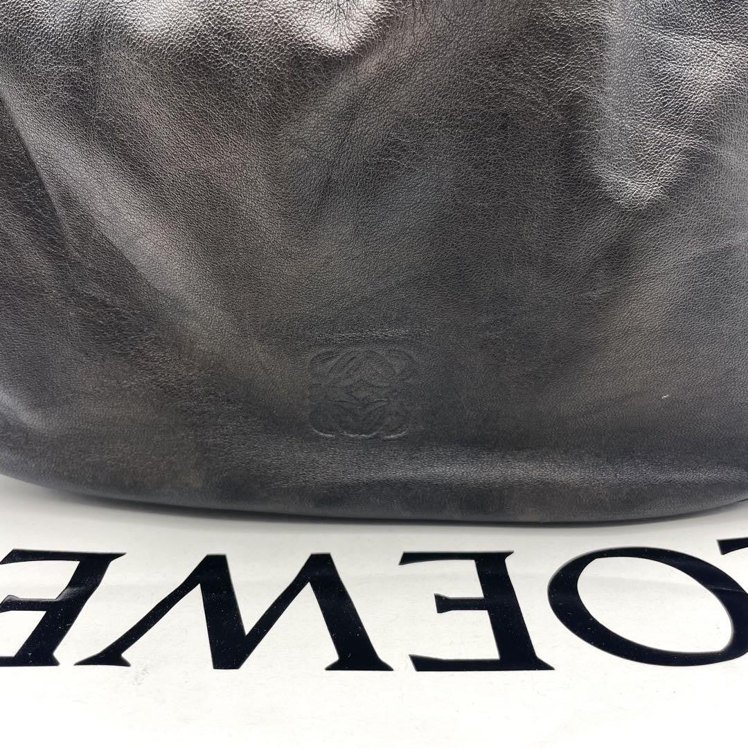 LOEWE Hand Bag Tote Purse Anagram Leather Authentic