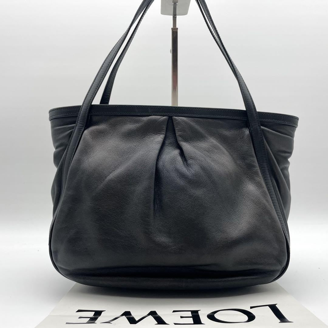 LOEWE Hand Bag Tote Purse Anagram Leather Authentic
