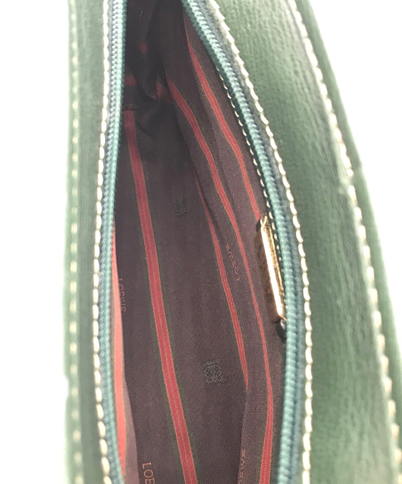 LOEWE Clutch Bag Second Bag Logo Green Blue Authentic