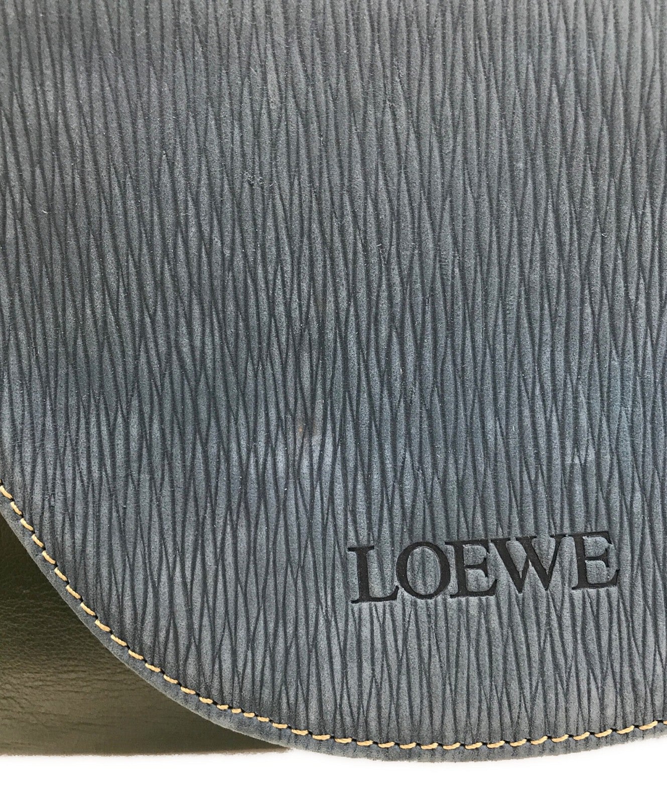 LOEWE Clutch Bag Second Bag Logo Green Blue Authentic