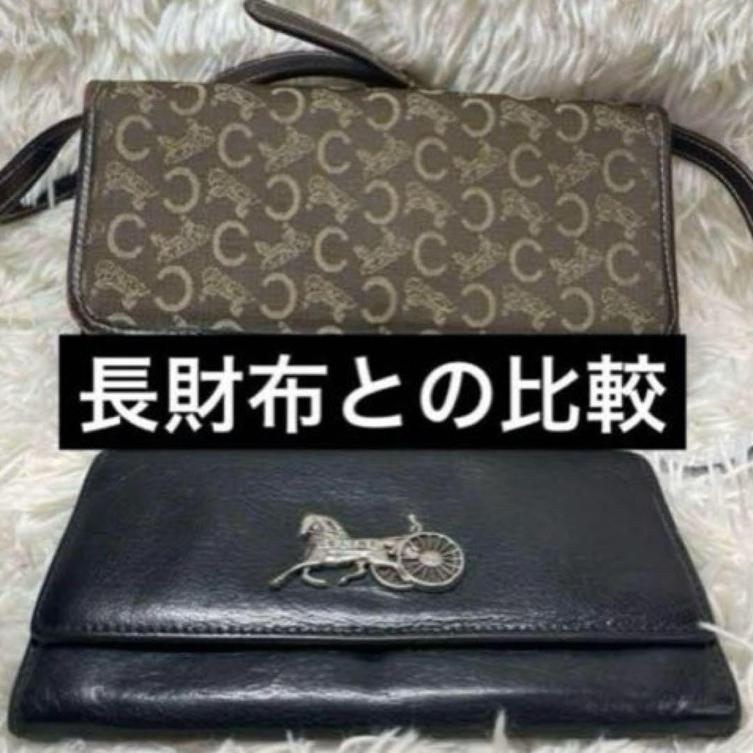 CELINE Shoulder Bag Purse Horse carriage Brown Authentic