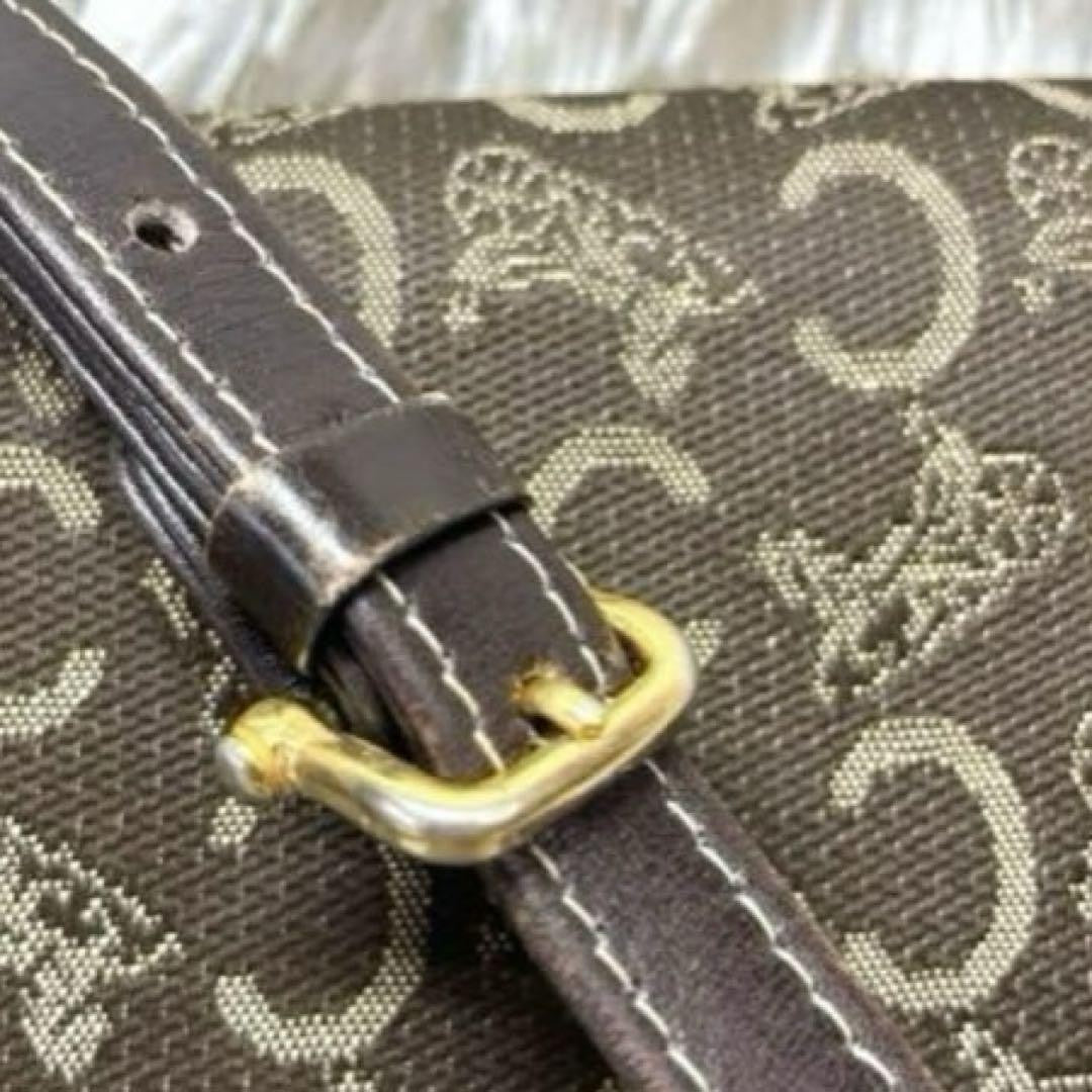 CELINE Shoulder Bag Purse Horse carriage Brown Authentic
