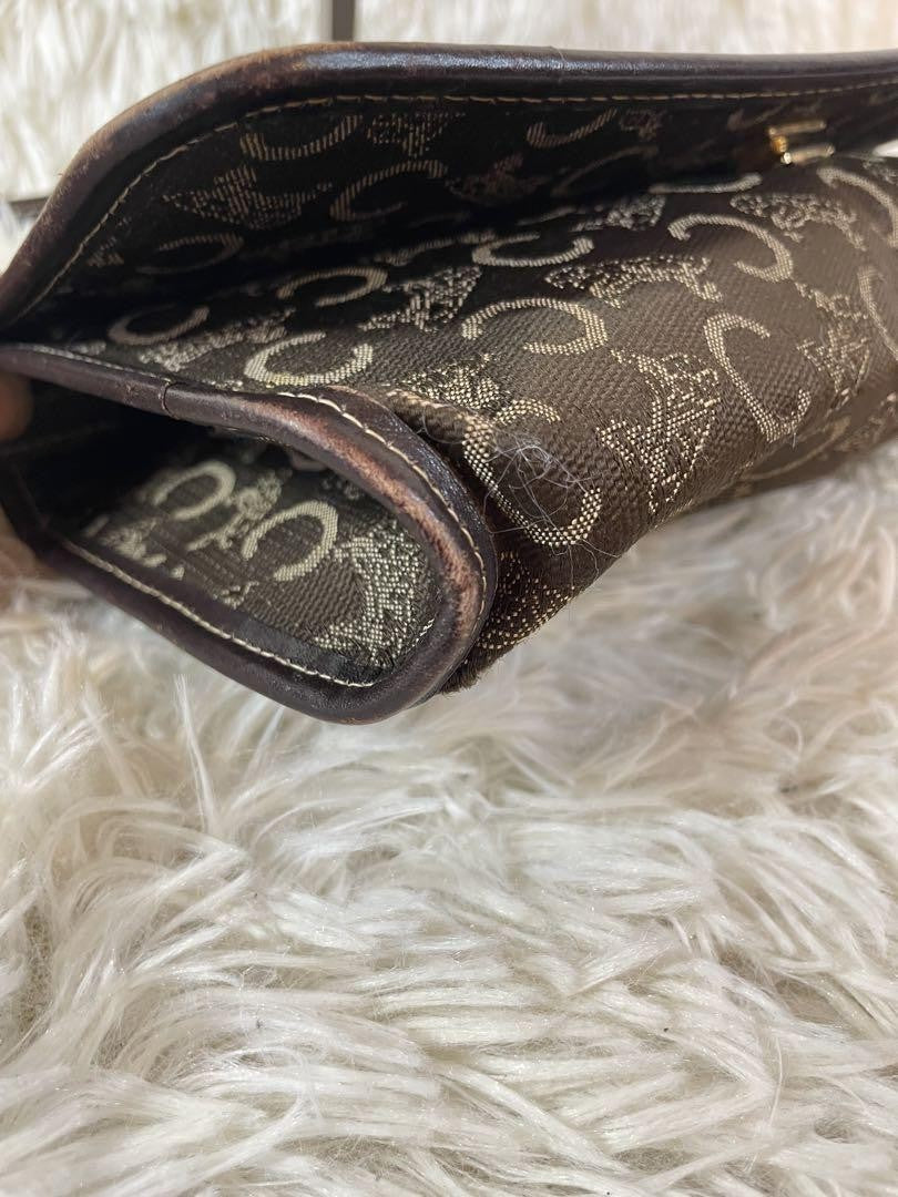 CELINE Shoulder Bag Purse Horse carriage Brown Authentic