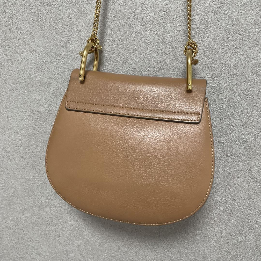 Chloe Shoulder Bag Purse Drew Camel Brown Authentic