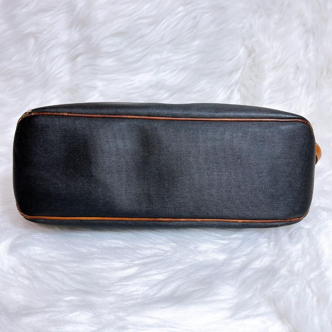 Christian Dior Hand Bag Tote Purse CD Nylon Canvas Leather Black Brown Authentic