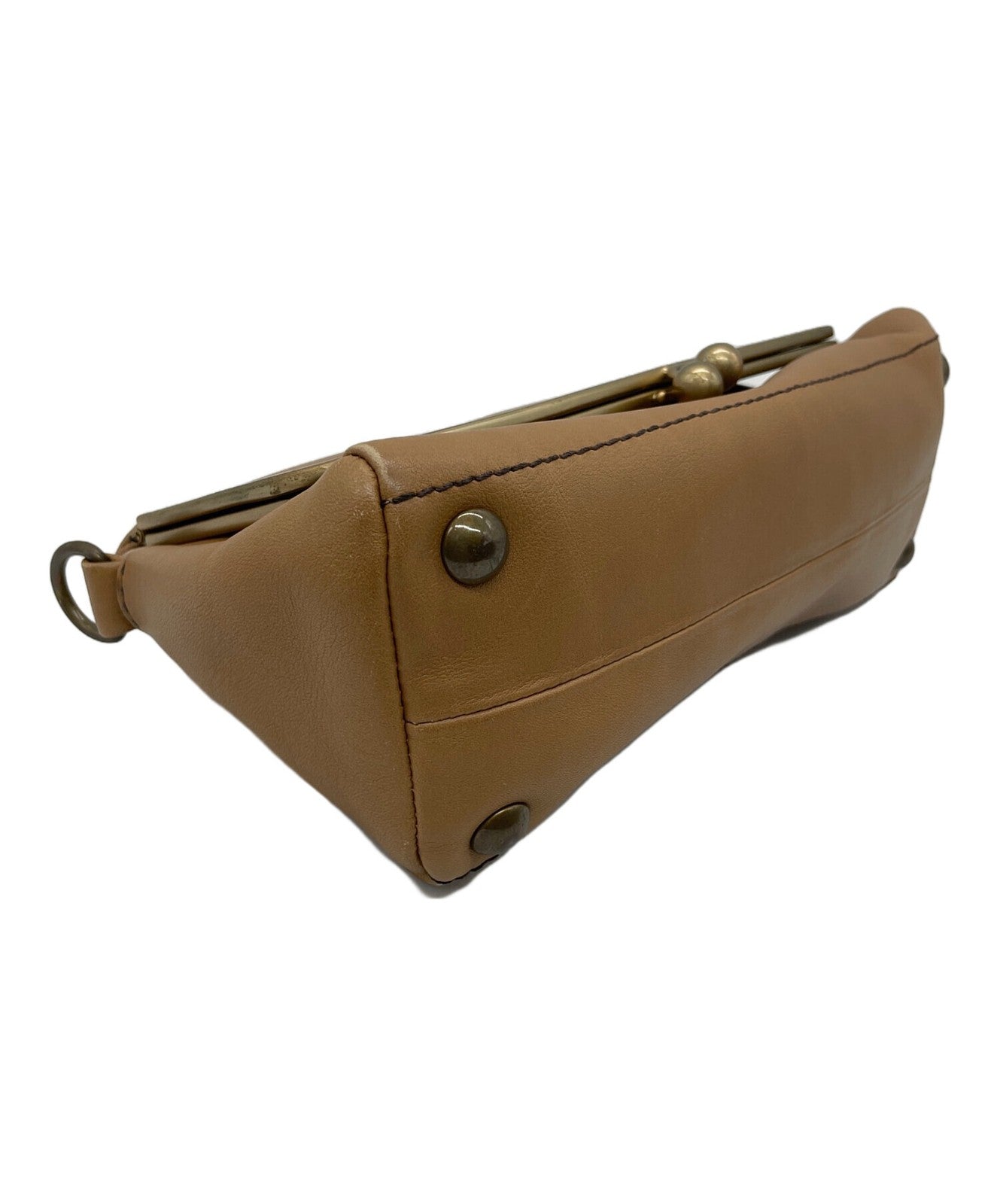 MIU MIU Shoulder Bag Purse Leather Light Brown Authentic