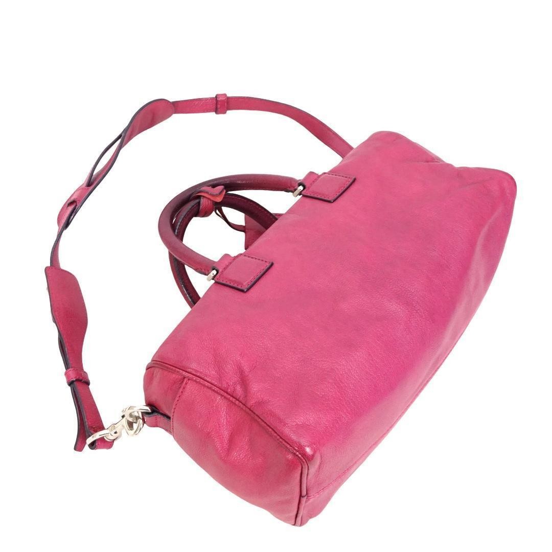 LOEWE Hand Shoulder Bag Tote Purse 2way Anagram Leather Pink Authentic