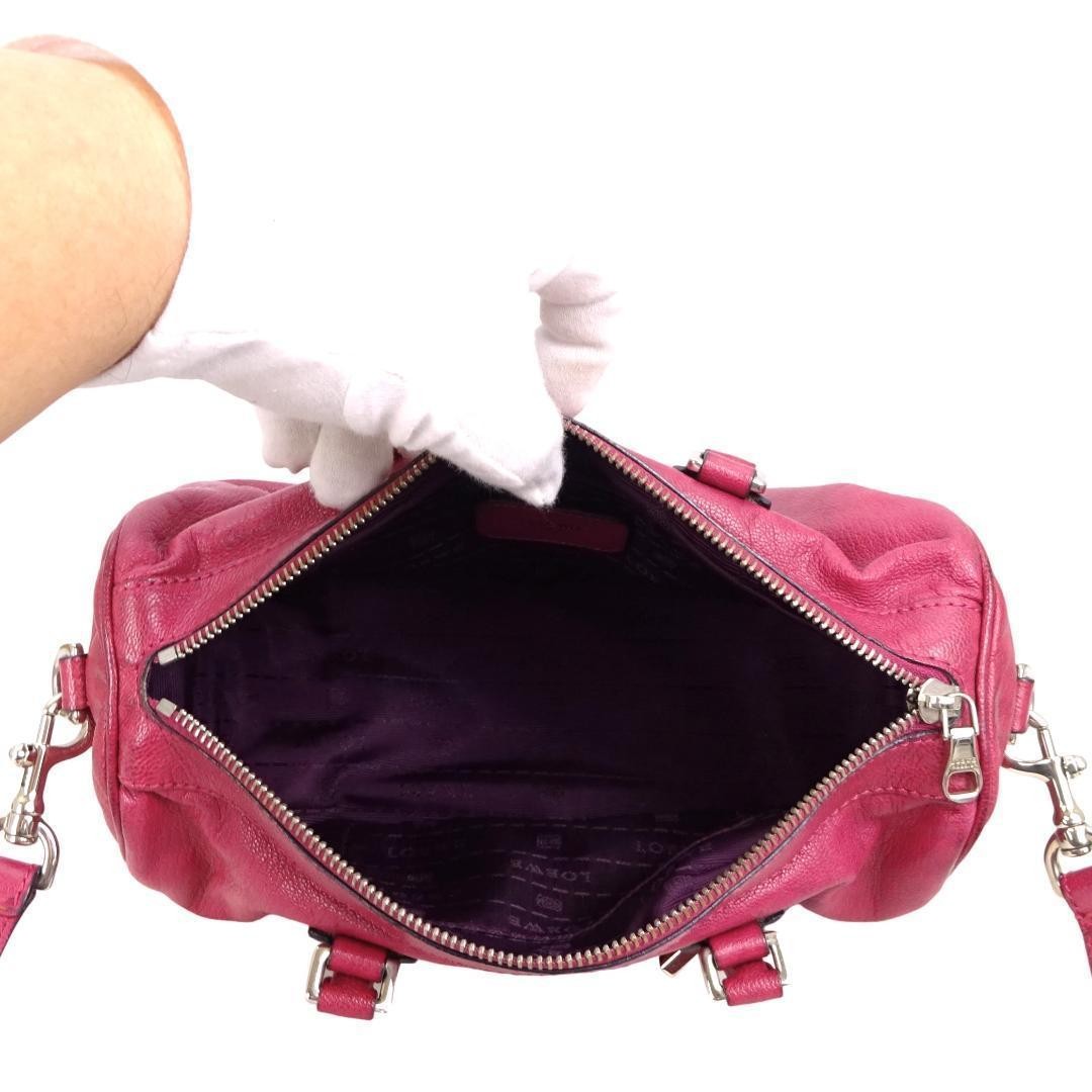 LOEWE Hand Shoulder Bag Tote Purse 2way Anagram Leather Pink Authentic