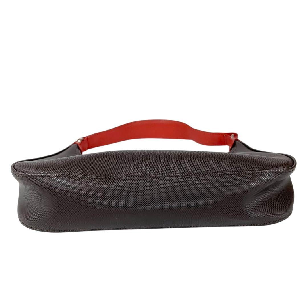 Longchamp Shoulder Bag Purse Accessory Pouch PVC Brown Authentic