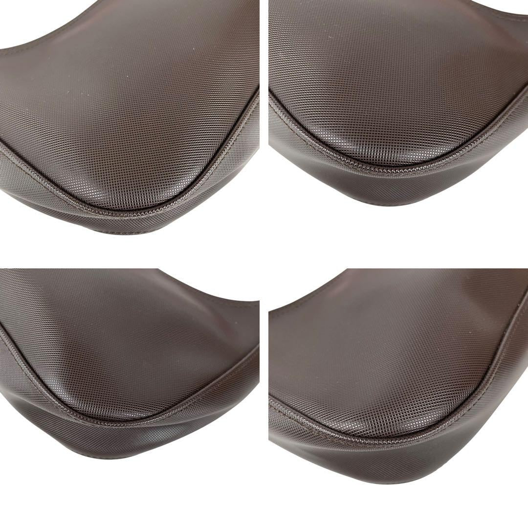 Longchamp Shoulder Bag Purse Accessory Pouch PVC Brown Authentic