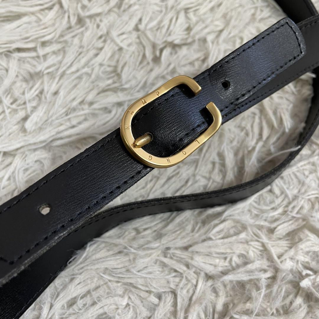 Longchamp Shoulder Bag Purse Black Leather Authentic
