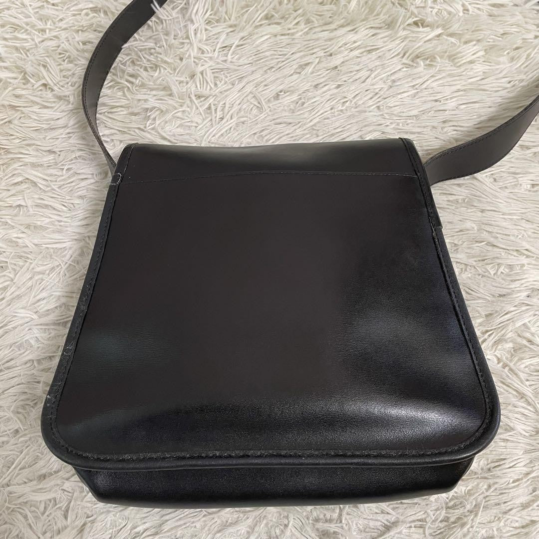 Longchamp Shoulder Bag Purse Black Leather Authentic