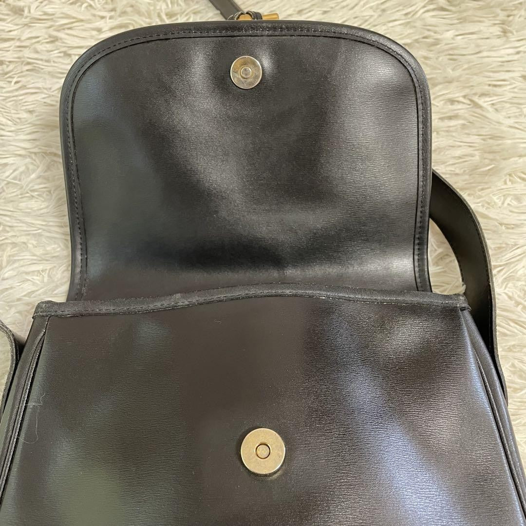 Longchamp Shoulder Bag Purse Black Leather Authentic