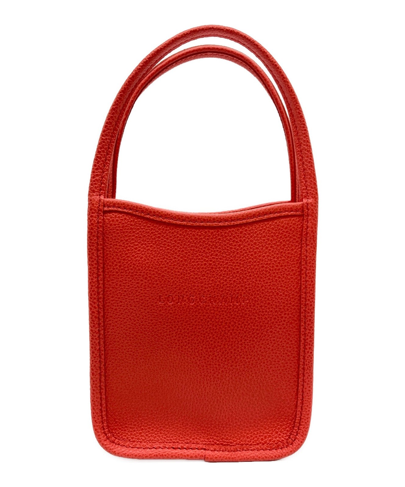 Longchamp Hand Bag Tote Purse Orange Authentic