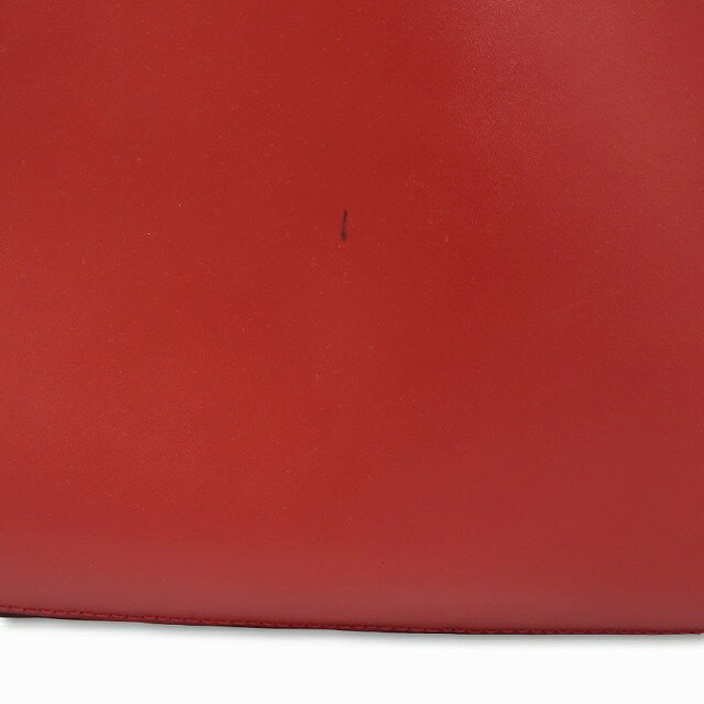 CELINE Hand Shoulder Bag Tote Purse Leather Red Authentic
