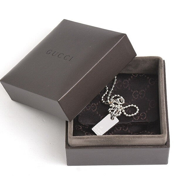 GUCCI Bracelet Bangle Logo Ball Chain Silver 925 Unisex Accessory Authentic