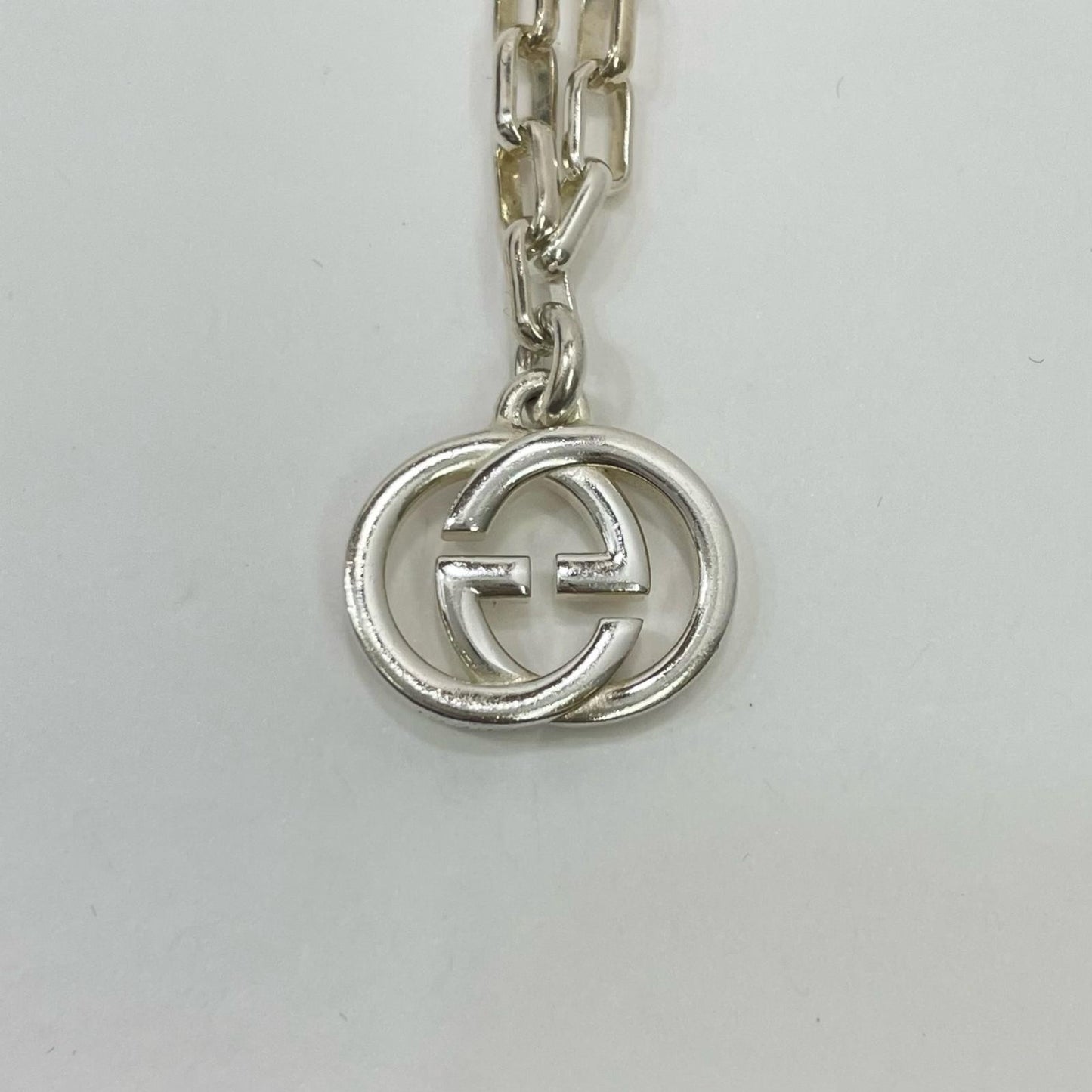 GUCCI Bracelet Bangle Interlocking G Silver Ag925 Unisex Accessory Authentic