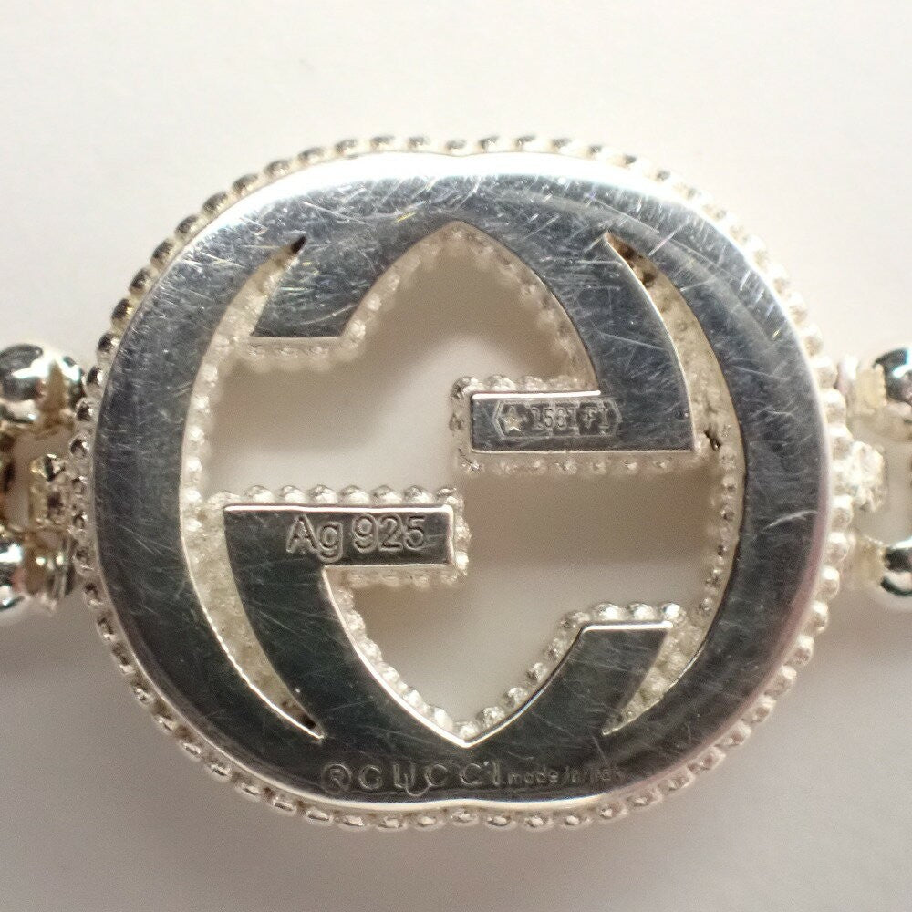 GUCCI Bracelet Bangle Interlocking G Ball Chain Silver 925 Women Accessory Auth