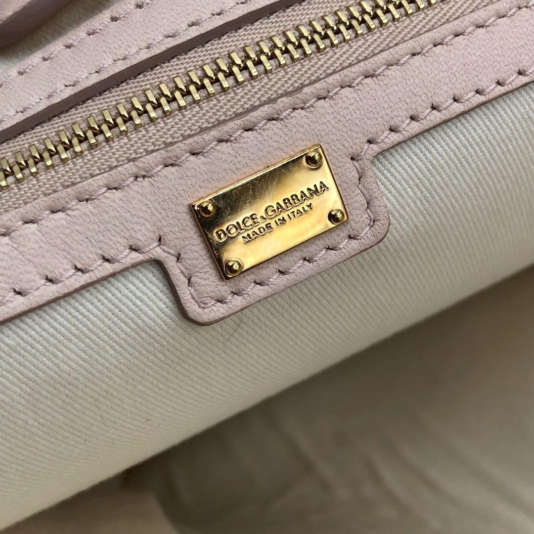 Dolce & Gabbana Hand Bag Tote Purse Lace Pink Authentic