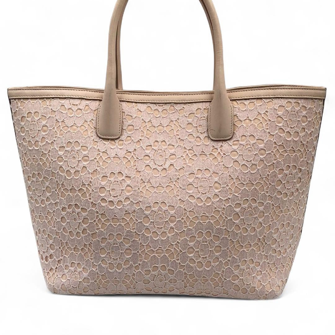 Dolce & Gabbana Hand Bag Tote Purse Lace Pink Authentic