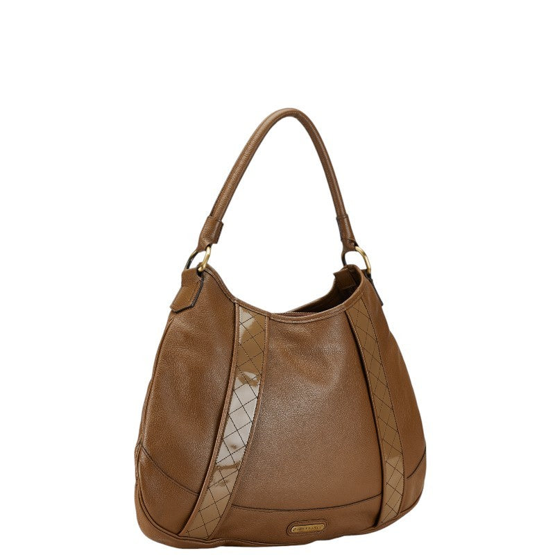 BURBERRY Hand Bag Tote Purse Nova Check Leather Beige Authentic