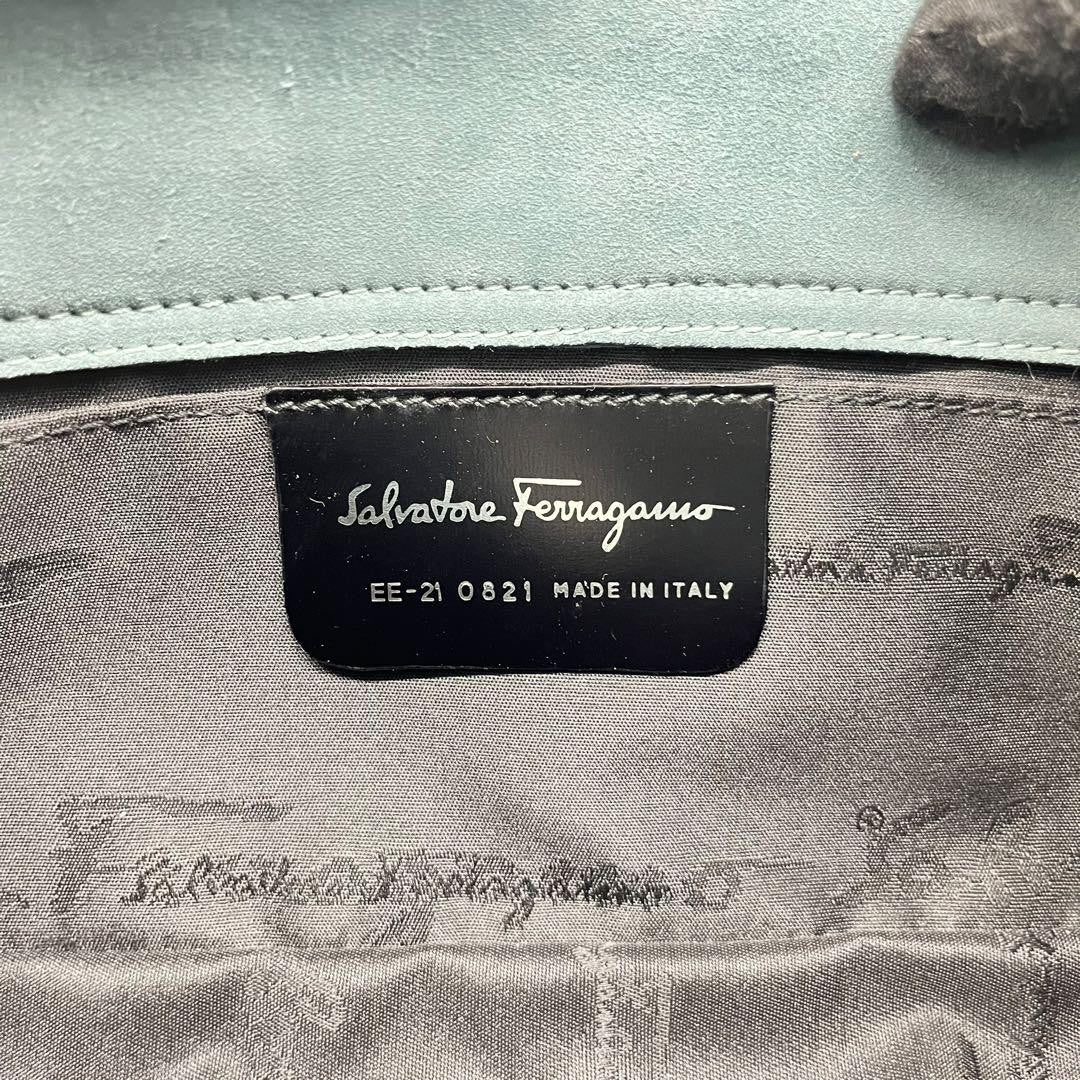 Salvatore Ferragamo handbag Purse Green accessory pouch Authentic Used Women's