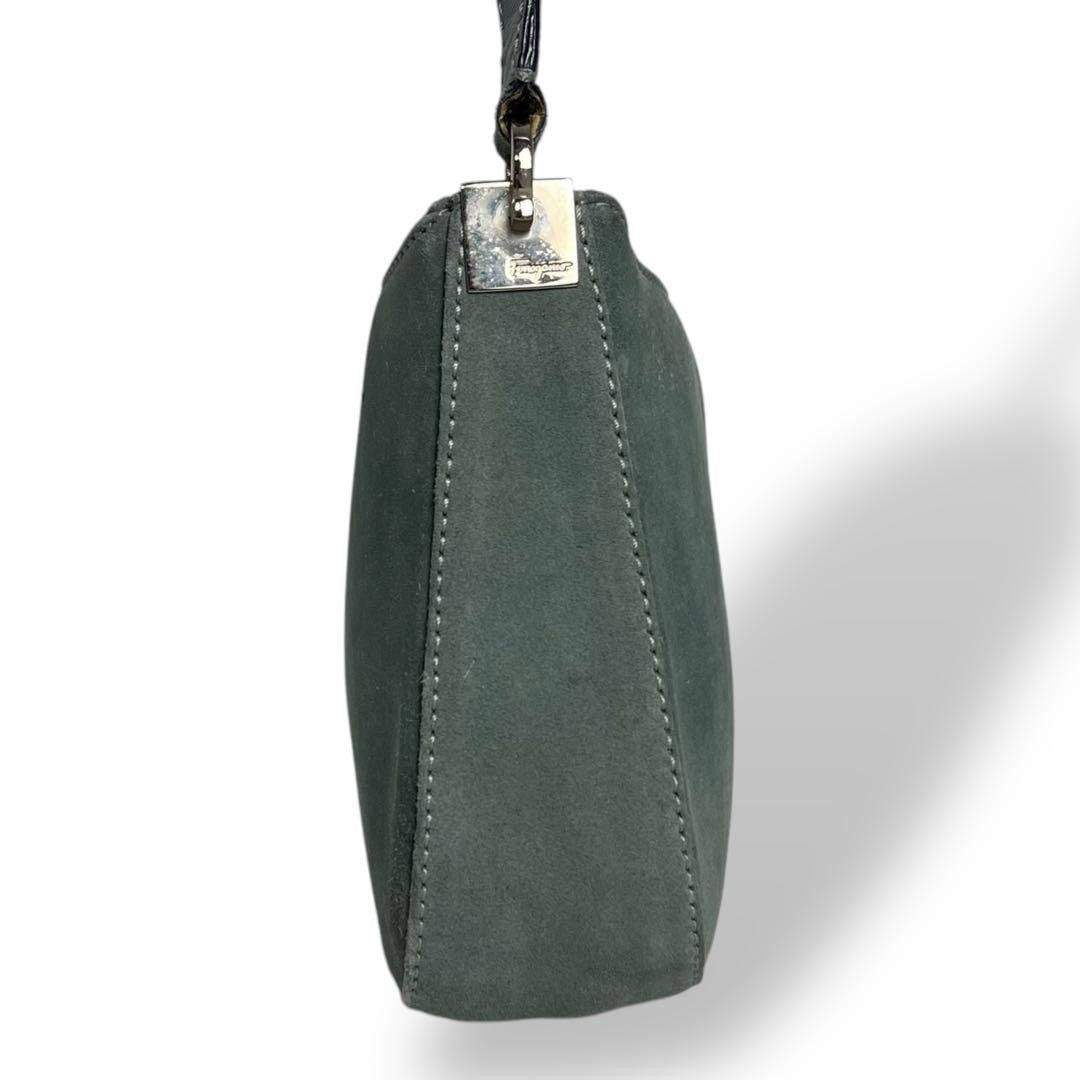 Salvatore Ferragamo handbag Purse Green accessory pouch Authentic Used Women's