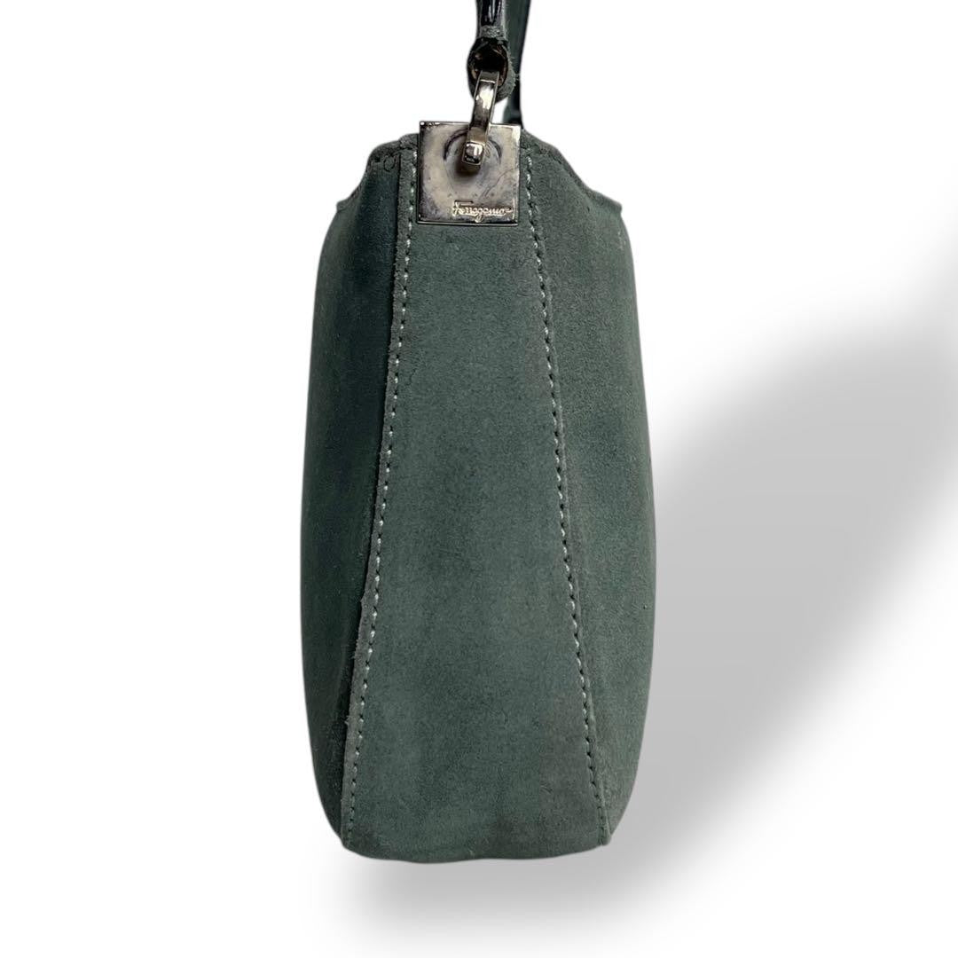 Salvatore Ferragamo handbag Purse Green accessory pouch Authentic Used Women's
