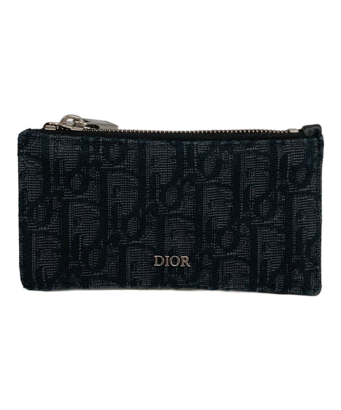 Christian Dior Coin Case Card Holder Wallet Purse Compact Trotter Black Auth
