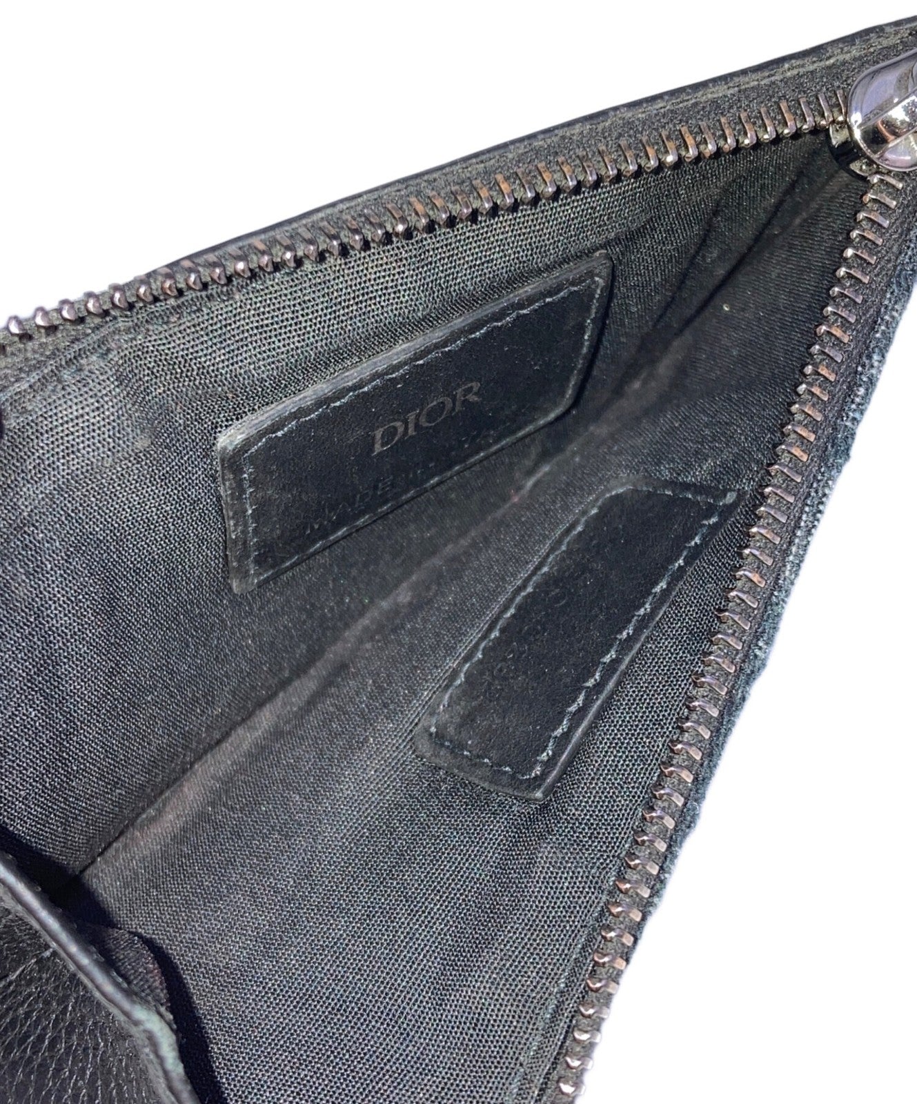 Christian Dior Coin Case Card Holder Wallet Purse Compact Trotter Black Auth
