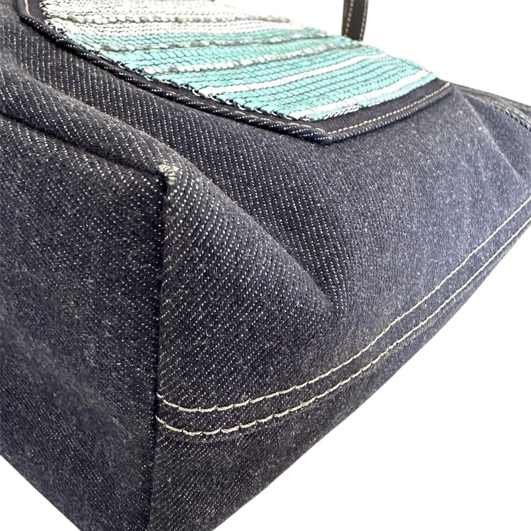 GIVENCHY Hand Bag Tote Purse 4G Denim Navy Authentic