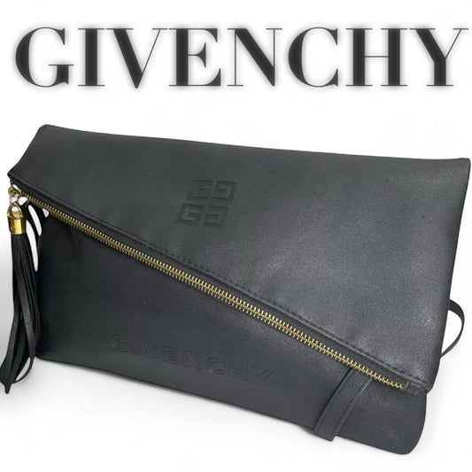 GIVENCHY Shoulder Bag Purse Clutch Bag Second Bag 4G Black Authentic