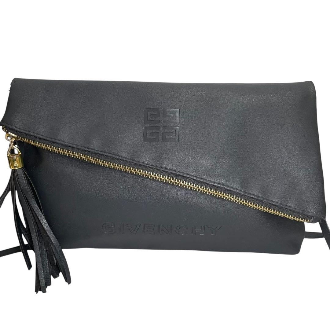 GIVENCHY Shoulder Bag Purse Clutch Bag Second Bag 4G Black Authentic
