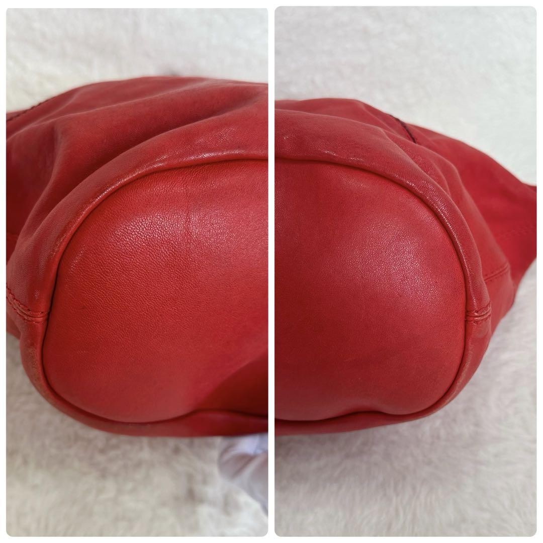 GIVENCHY Hand Shoulder Bag Tote Purse 2way Nightingale Leather Red Authentic