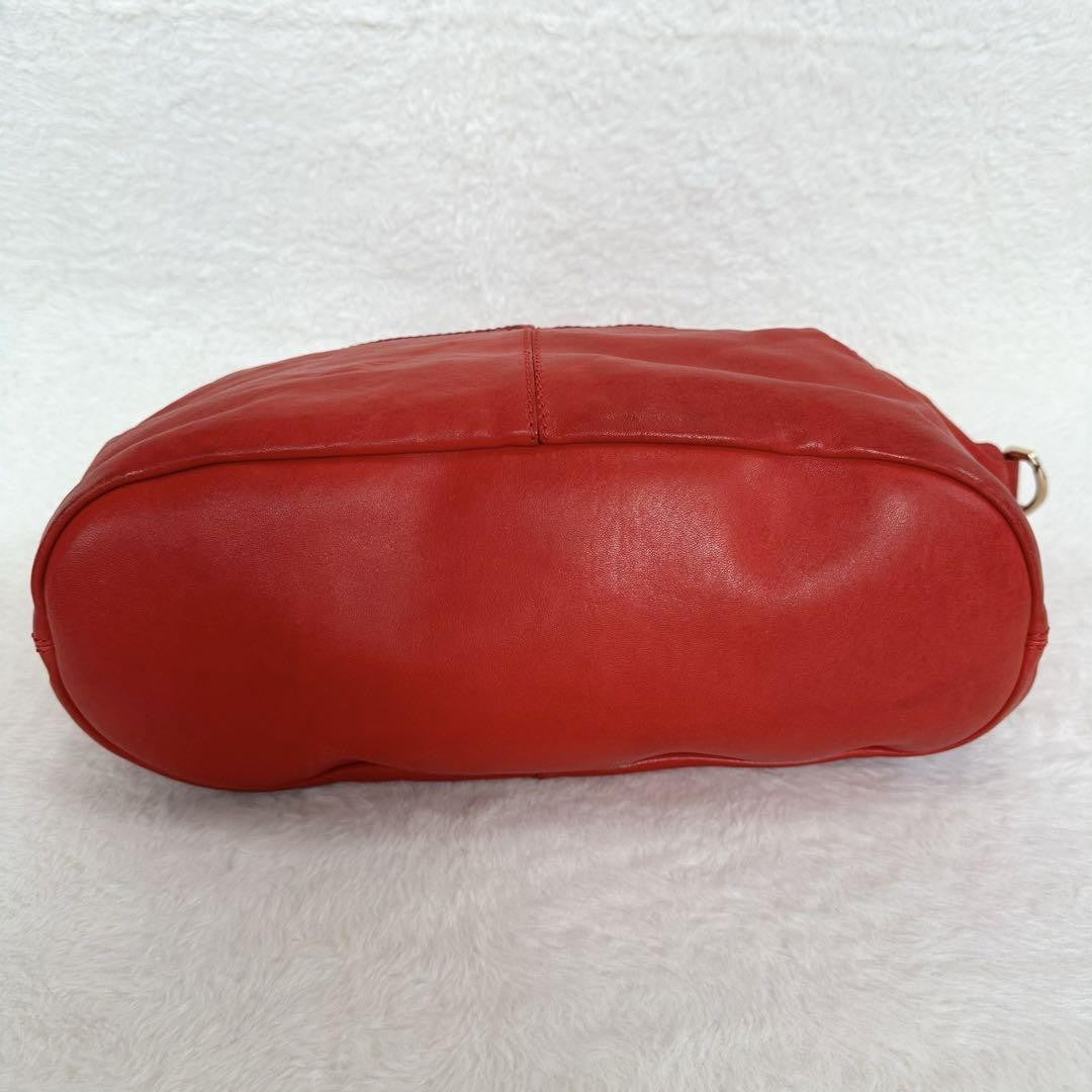 GIVENCHY Hand Shoulder Bag Tote Purse 2way Nightingale Leather Red Authentic