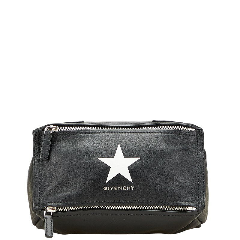 GIVENCHY Clutch Bag Second Bag Leather Black White Authentic