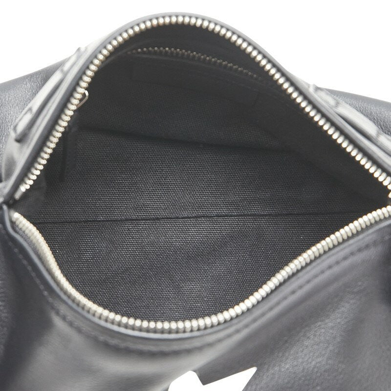 GIVENCHY Clutch Bag Second Bag Leather Black White Authentic