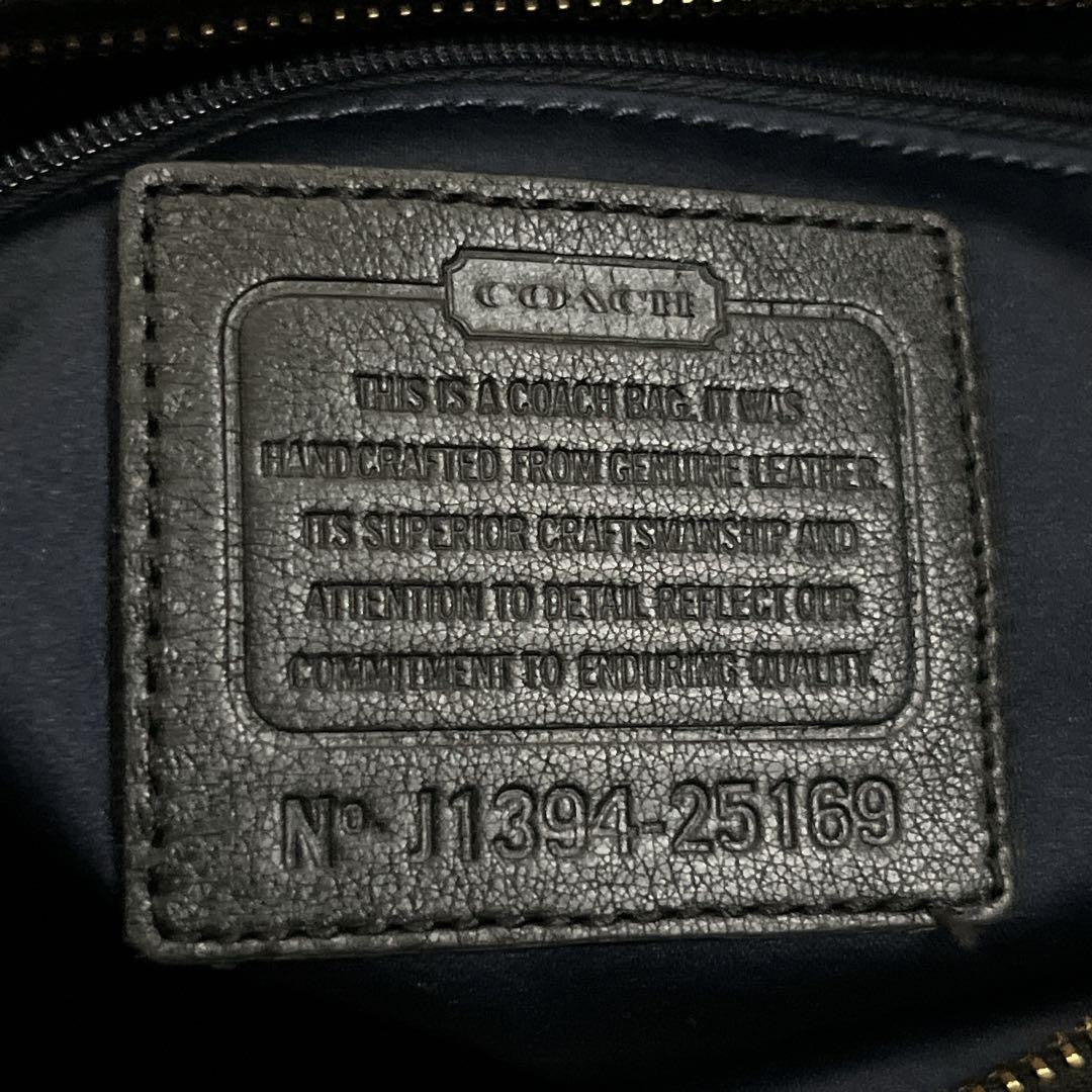 COACH Shoulder Bag Purse 2way Turn Lock Leather Black Authentic
