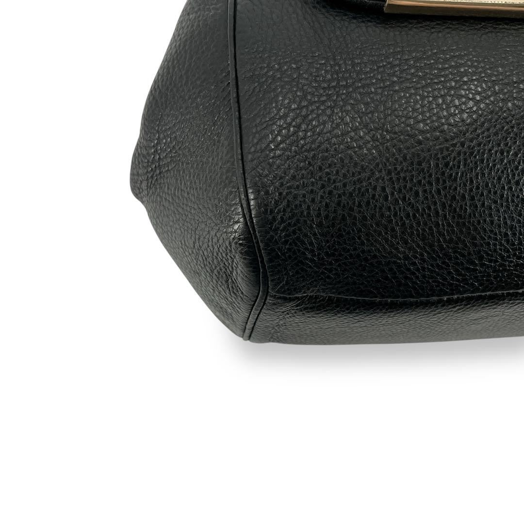COACH Shoulder Bag Purse 2way Turn Lock Leather Black Authentic