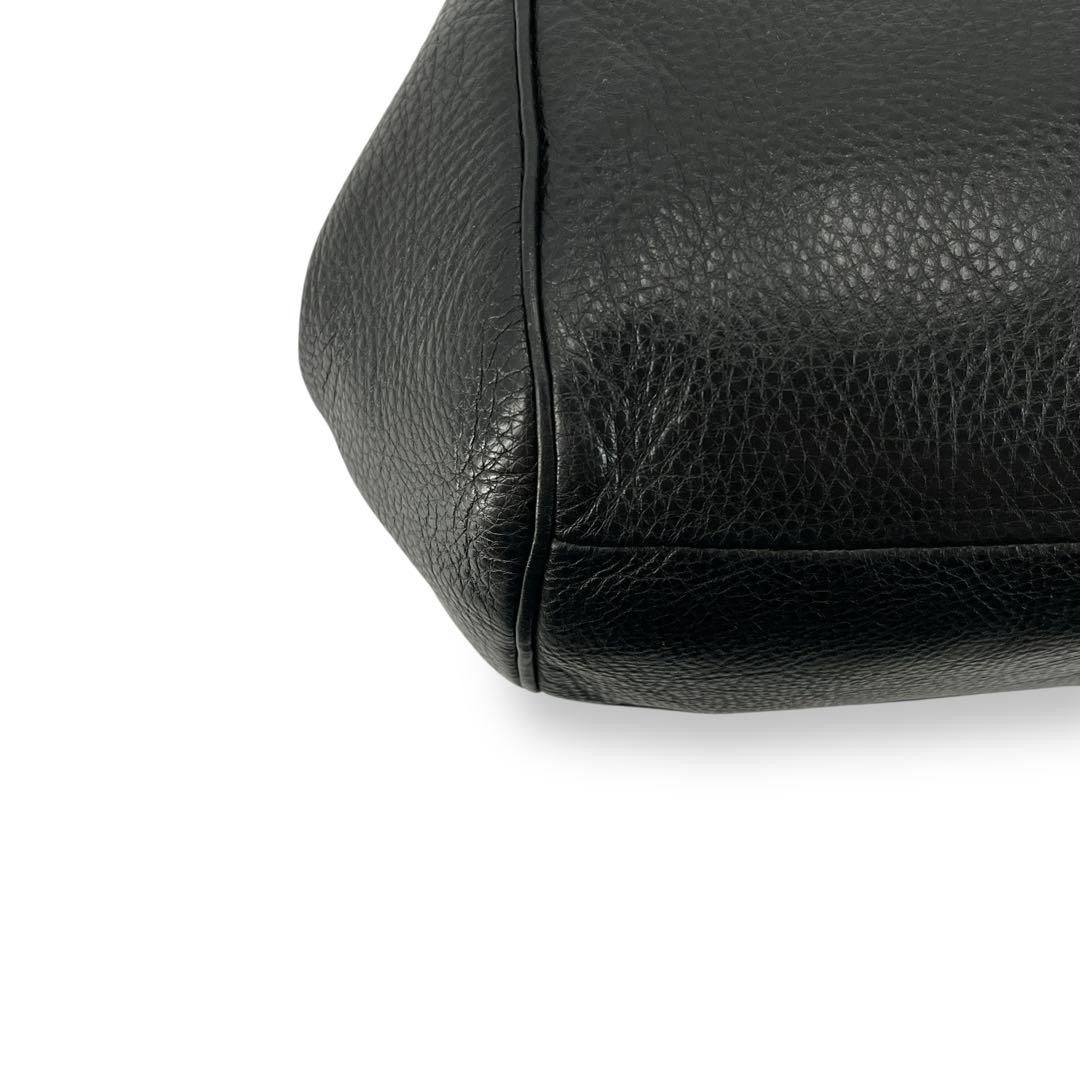 COACH Shoulder Bag Purse 2way Turn Lock Leather Black Authentic