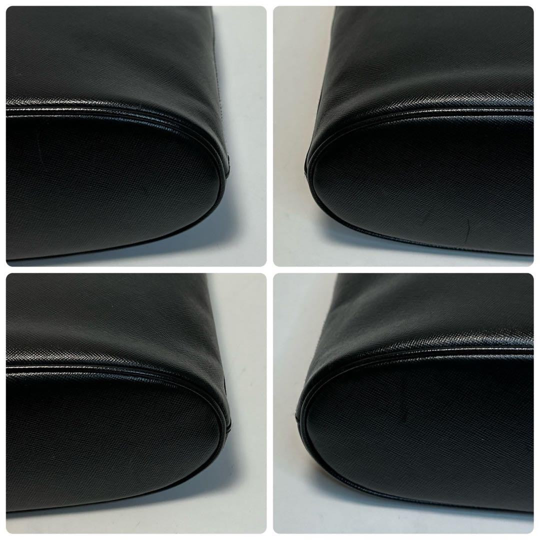 Salvatore Ferragamo Hand Bag Tote Purse Gancini Leather Authentic Black